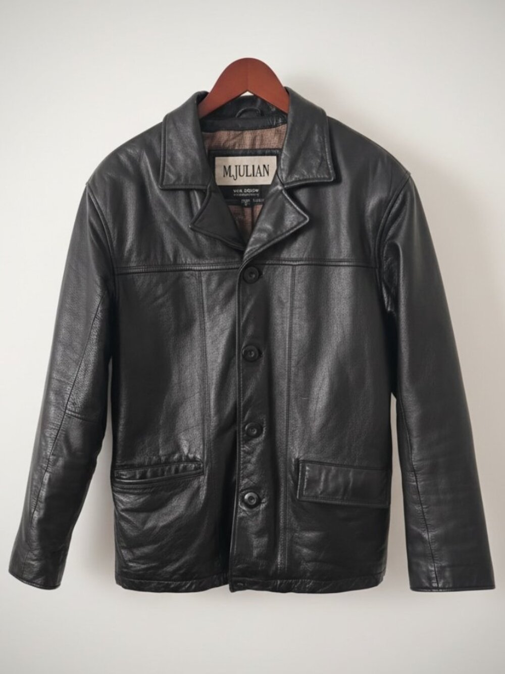 M. Julian by Wilsons Leather Black Genuine Leather Jacket Men’s Small